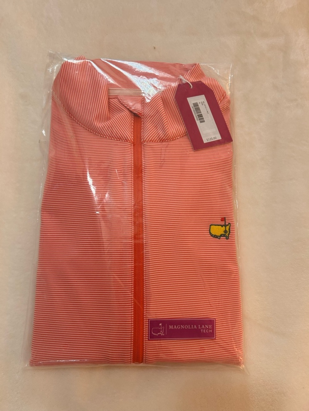 Masters Magnolia Lane Tech Pink Stripe Zip-Up Jacket